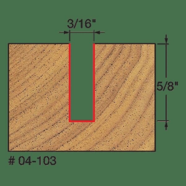 Double Flute Straight Bit, 3/16