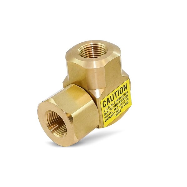 Swivel, 90 Deg., Brass, 3/8 in FNPT Inlet