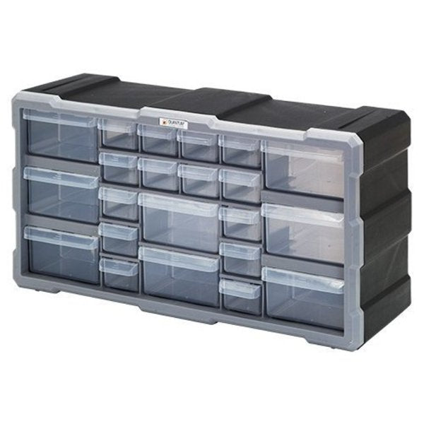 Cabinet With 22 Plastic Drawers, Black