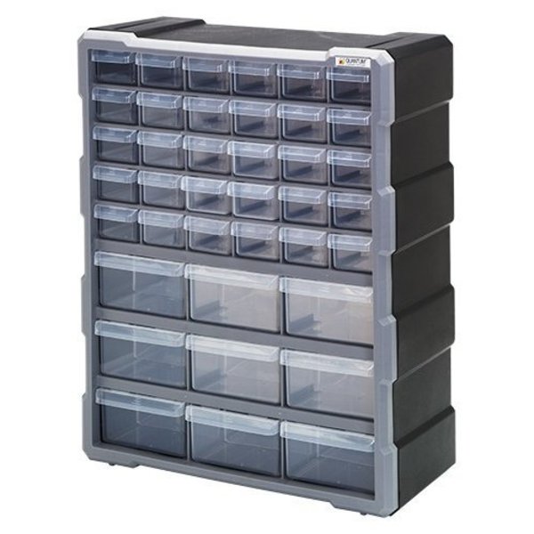 Cabinet With 39 Plastic Drawers, Black