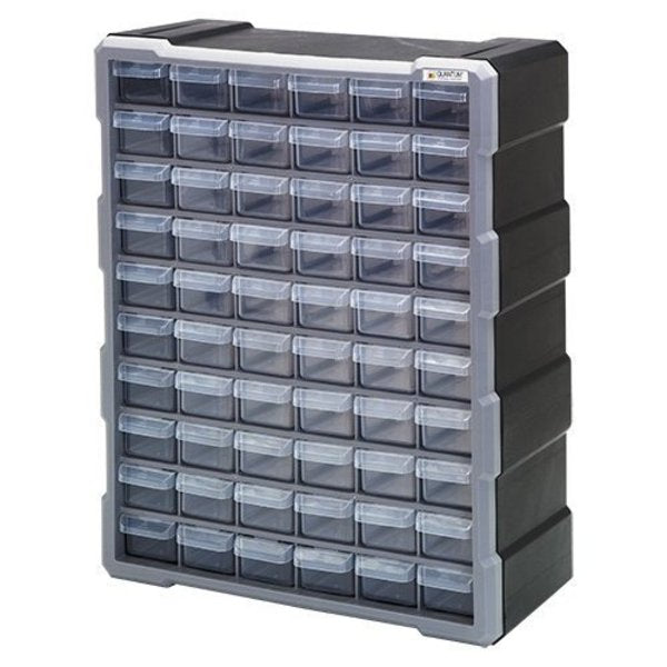 Cabinet With 60 Plastic Drawers, Black