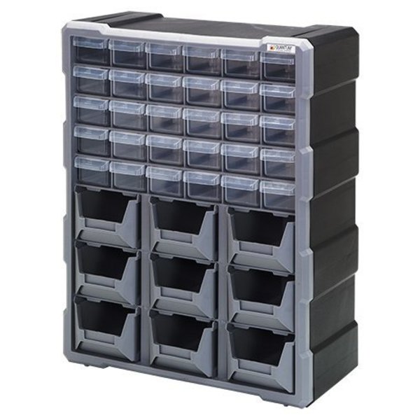 Cabinet With 30 Plastic Drawers / 9 Bins, Black