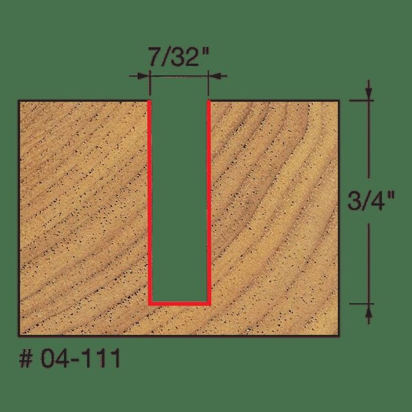 Double Flute Straight Bit, 7/32