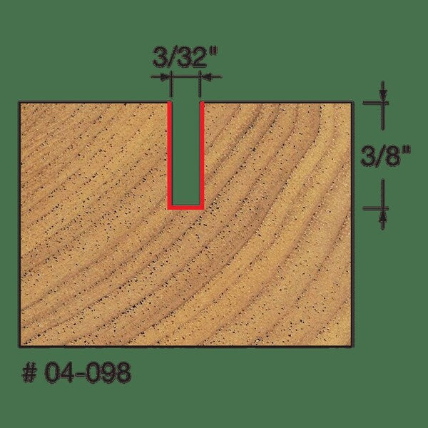 Double Flute Straight Bit, 3/32