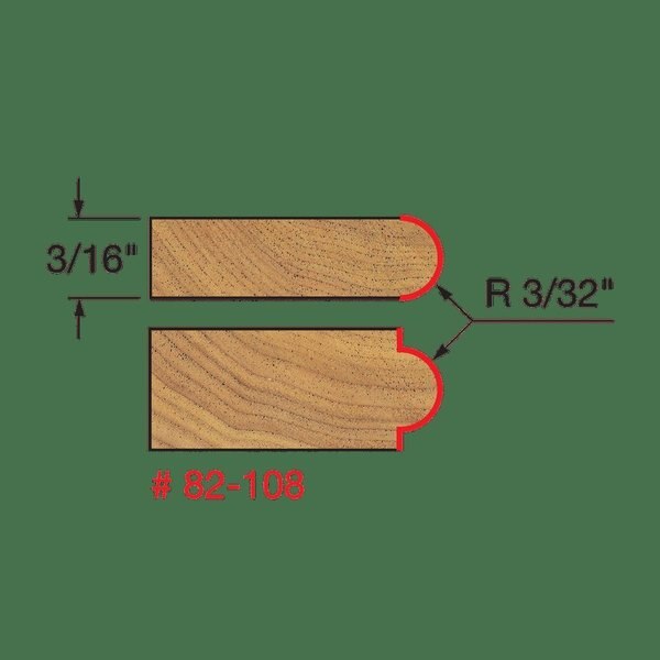 Radius Half Round Bit, 3/32