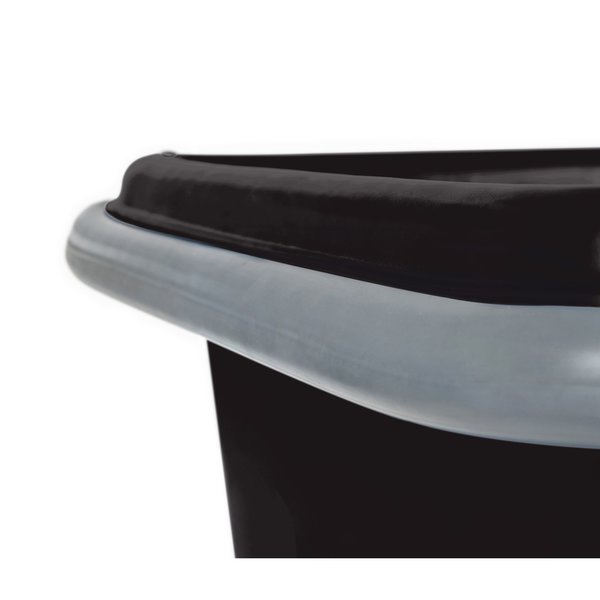 Poly Cube Truck with Air Cushion Bumper and Steel Base, 16 Bushel, Black