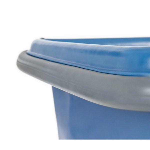 Poly Cube Truck with Air Cushion Bumper and Steel Base, 20 Bushel, Blue