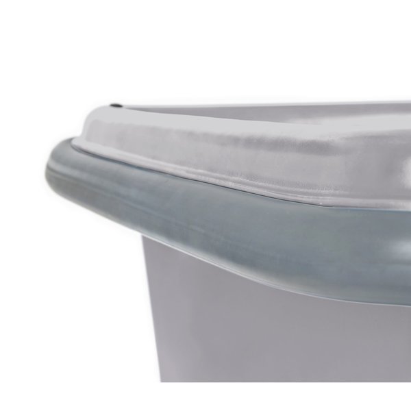 Poly Cube Truck with Air Cushion Bumper and Steel Base, 12 Bushel, Gray