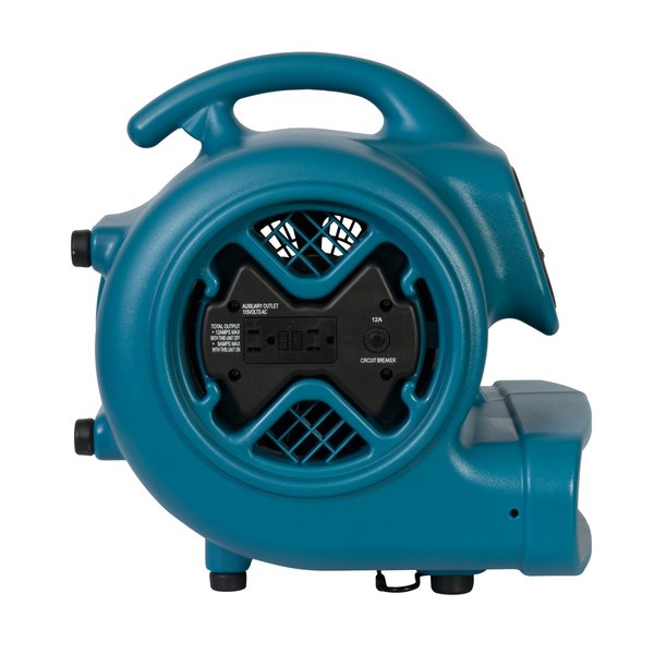 1/3 HP, 2600 CFM, 3.8 Amps, 4 Positions, 3 Speeds Air Mover with Power Outlets for Daisy Chain