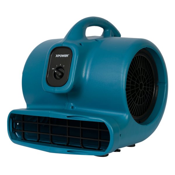 1/3 HP, 2600 CFM, 3.8 Amps, 4 Positions, 3 Speeds Air Mover with Power Outlets for Daisy Chain