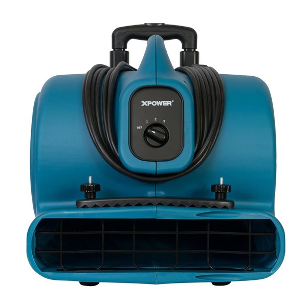 1/2 HP, 2800 CFM, 5 Amps, 3 Positions, 3 Speeds Air Mover with Telescopic Handle, Wheels, Carpet Clamp