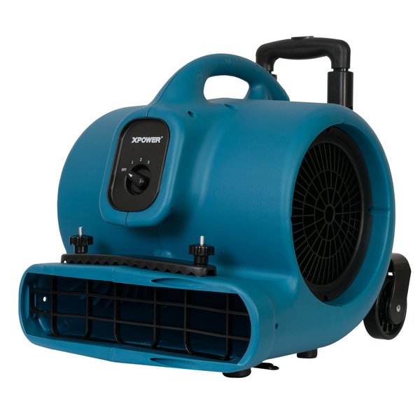 1/2 HP, 2800 CFM, 5 Amps, 3 Positions, 3 Speeds Air Mover with Telescopic Handle, Wheels, Carpet Clamp