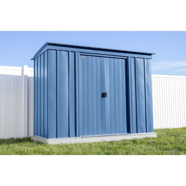 8x4 Classic Steel Storage Shed, Blue Grey