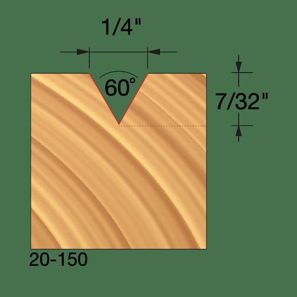 V Grooving Bit, 60deg, 1/4