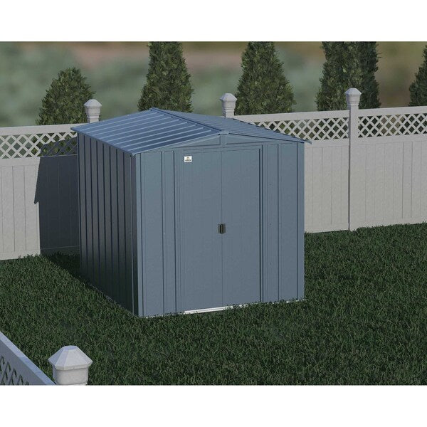 6x7 Classic Steel Storage Shed, Blue Grey