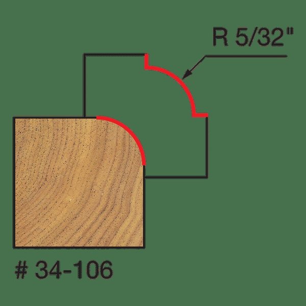 Radius Rounding Over Bit, 5/32