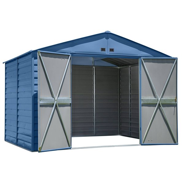 10x8 Select Steel Storage Shed, Blue Grey