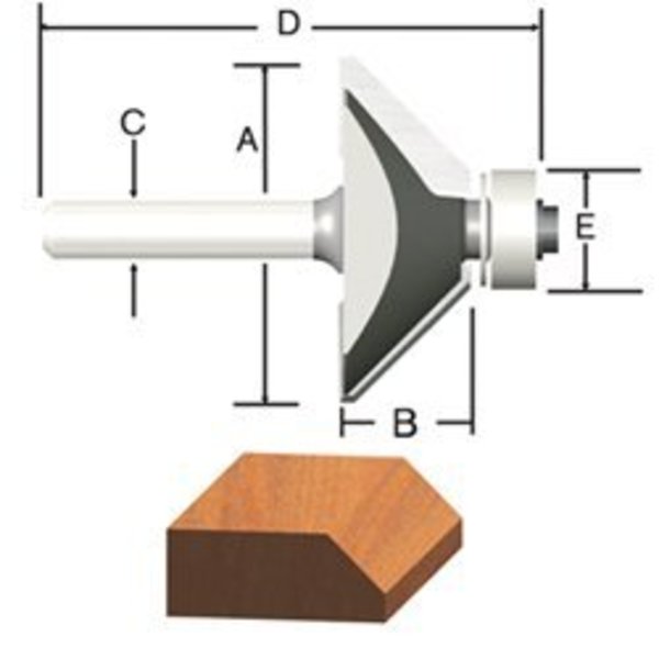 CT 45 Deg Chamfer 1/2BB 2F 1/4S