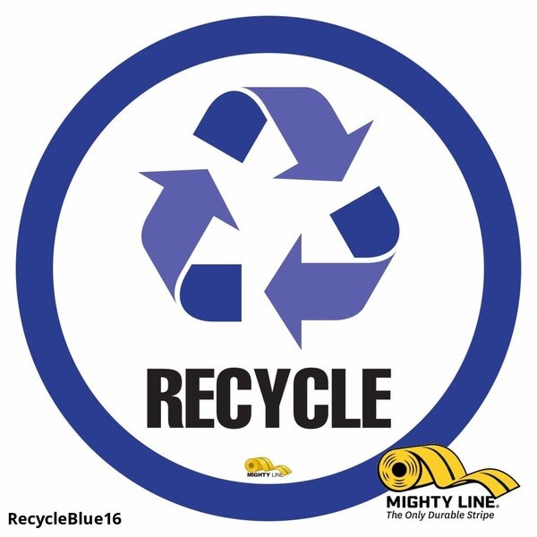 Recycle Blue Floor Sign, Floor Marking S, RECYCLEBLUE16