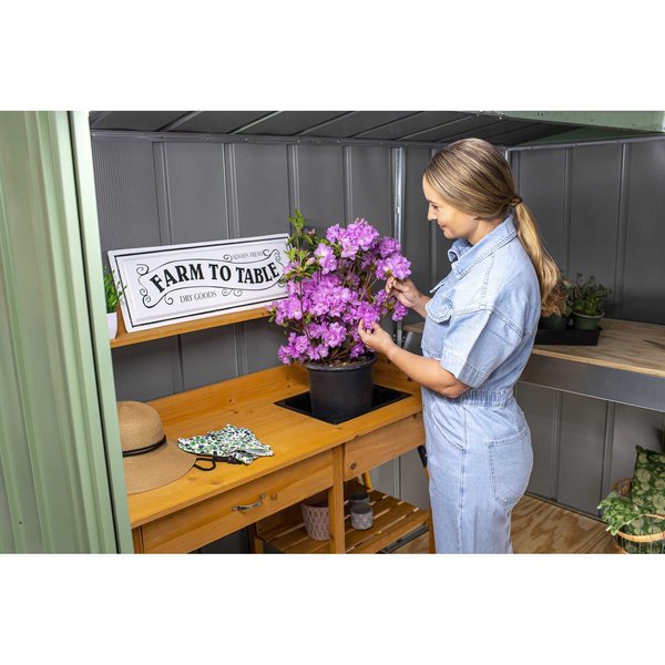 10x8 Classic Steel Storage Shed, Sage Green