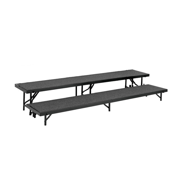 Straight Standing Choral Riser, 2 Level, Gray Carpet