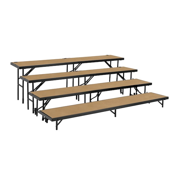 Tapered Standing Choral Riser, 4 Level, Hardboard Floor