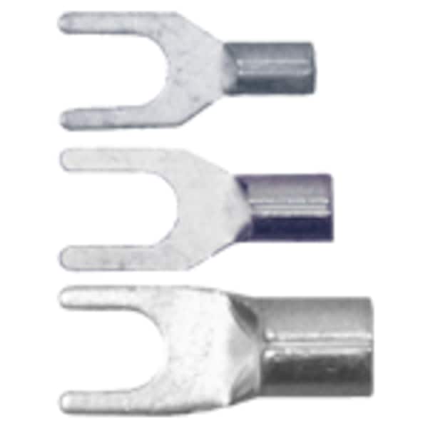 16-14 AWG Non-Insulated Spade Terminal #8 Stud PK50