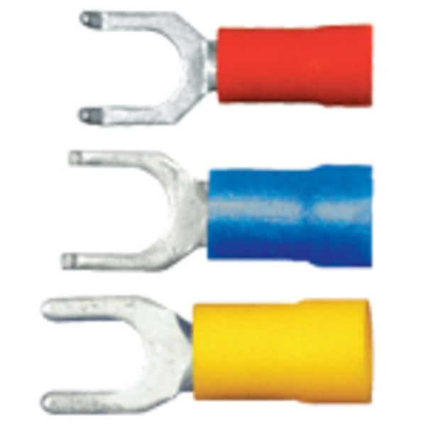 12-10 AWG PVC Flanged Spade Terminal #10 Stud PK25