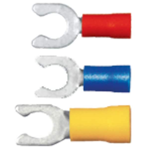22-18 AWG PVC Locking Spade Terminal #10 Stud PK25