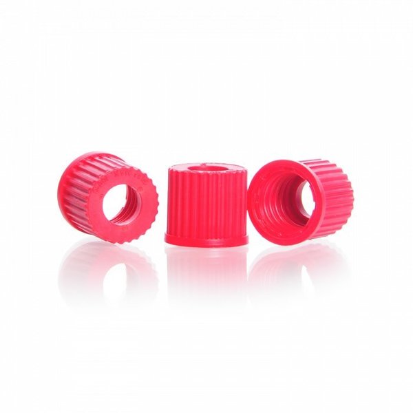 GL14 Open Top Red PBT Screw Caps, PK 10