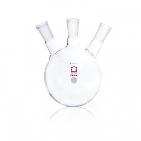 Angled Triple Neck Round Bottom Flask