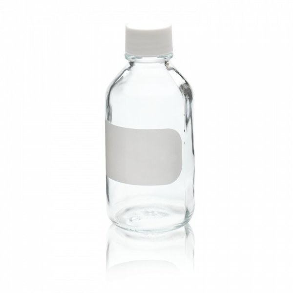 Clear Reagent Glass Bottle, Label, PK 6