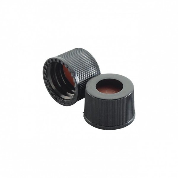 Black PP Preassembled Screw Caps, PK100