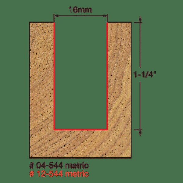 Double Flute Straight Bit, 16 dia.