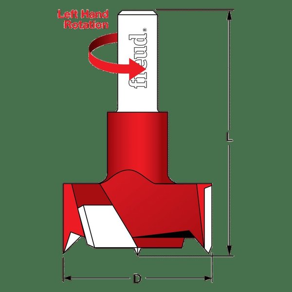 Cylinder (Hinge) Bit, 38mm dia.