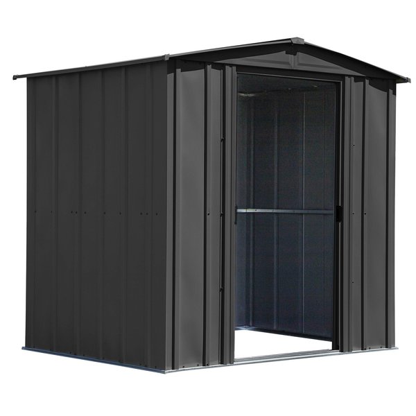6x5 Classic Steel Storage Shed, Charcoal