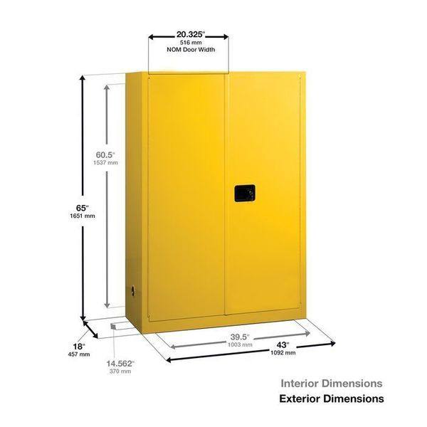Flammable Liquid Safety Cabinet, Yellow