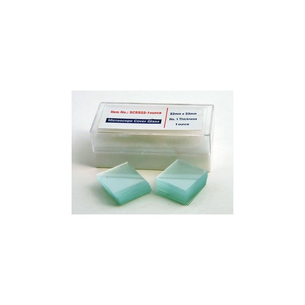 No. 1 Glass Coverslips, 22 x 22mm, 1 oz.