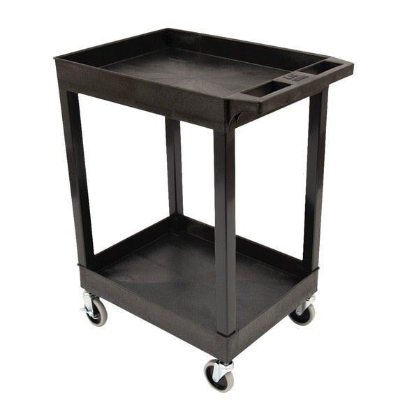 Plastic Utility Tub Cart, Two Shelf, 24