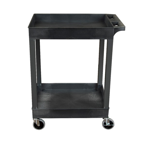 Plastic Utility Tub Cart, Two Shelf, 24