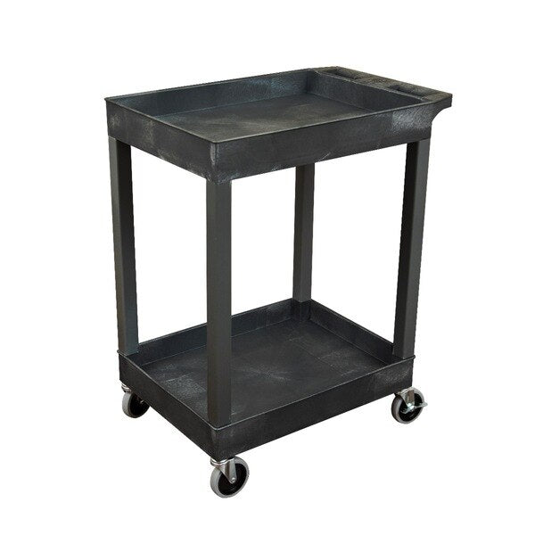 Plastic Utility Tub Cart, Two Shelf, 24