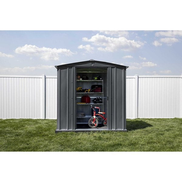 6x7 Classic Steel Storage Shed, Charcoal