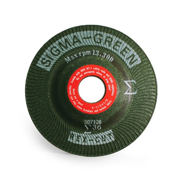 Sigma Green Grinding Wheel, 4-1/2 x 7/8