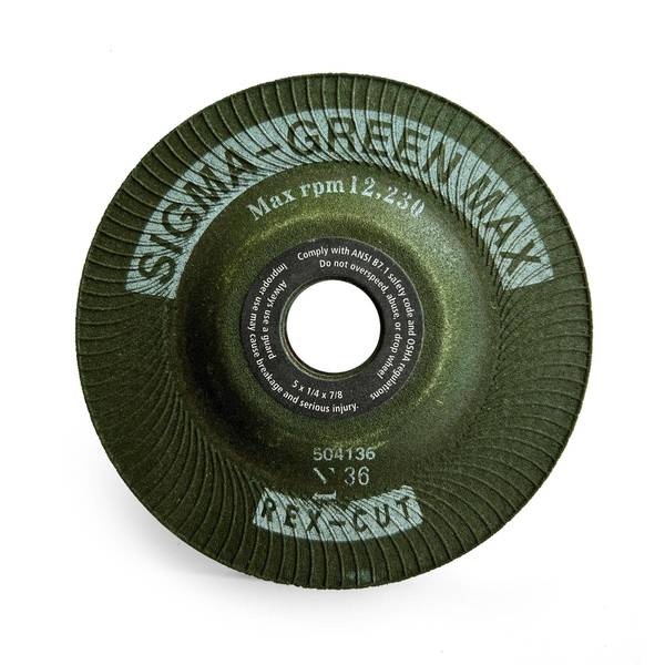 Sigma Green Max Grinding Wheel, 5 x 1/4 x 7/8