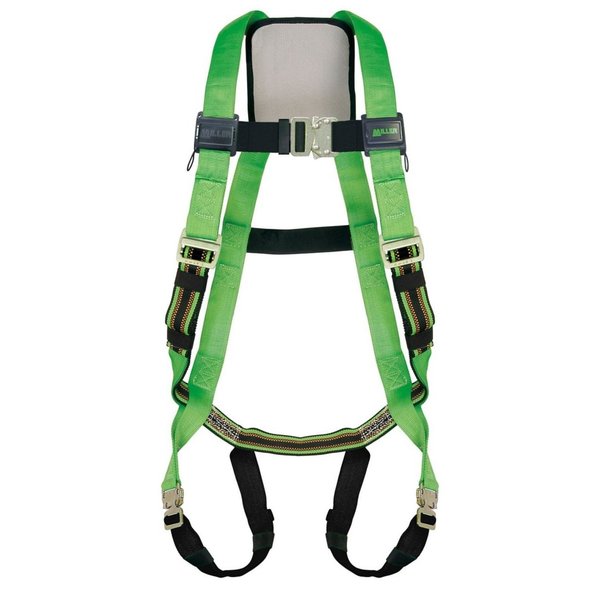 Full Body Harness, Vest Style, S/M, Polyester, Green