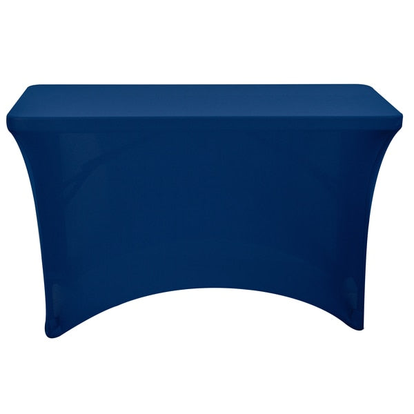 White Stretch Fabric Table Cover, 8 Ft.