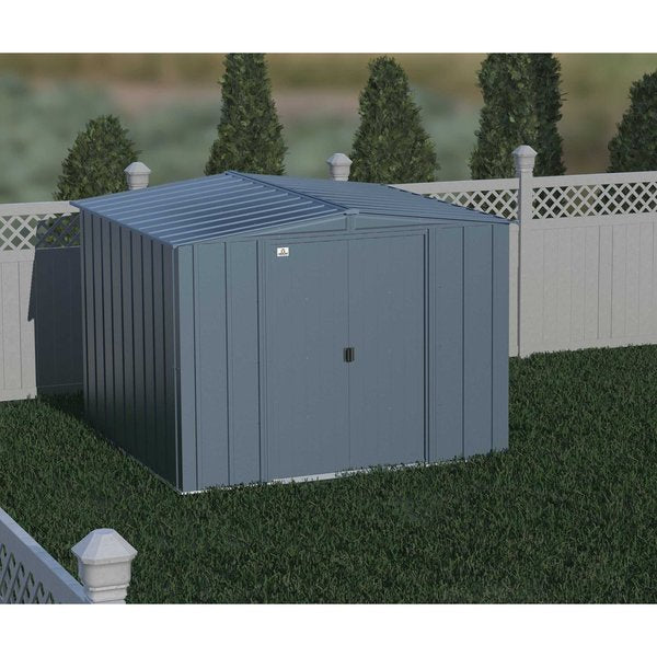 8x8 Classic Steel Storage Shed, Blue Grey