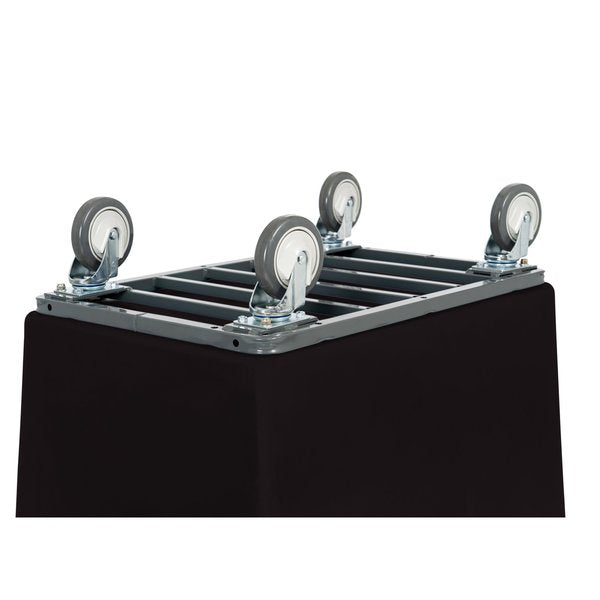 Poly Cube Truck with Air Cushion Bumper and Steel Base, 8 Bushel, Black