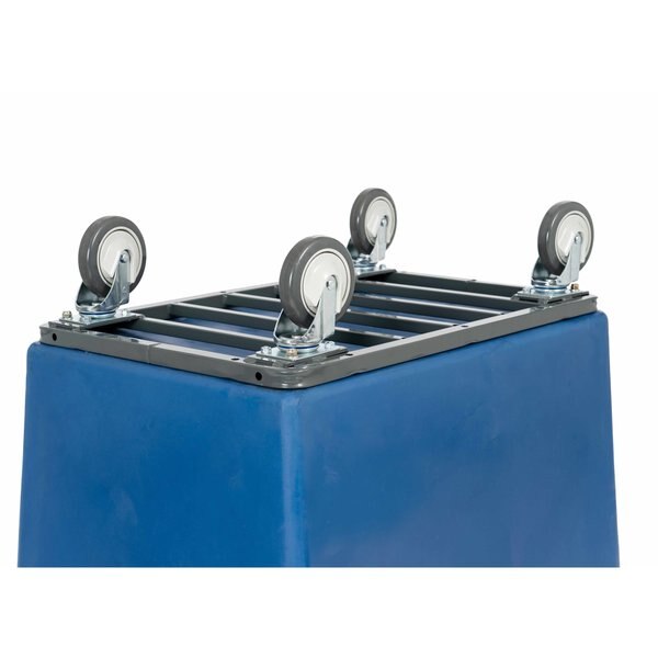 Poly Cube Truck with Air Cushion Bumper and Steel Base, 16 Bushel, Blue