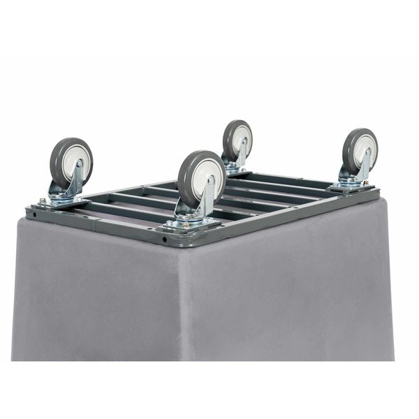 Poly Cube Truck with Air Cushion Bumper and Steel Base, 20 Bushel, Gray